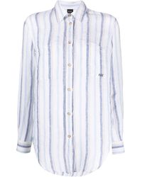 Fay - Vertical-stripe Print Linen Shirt - Lyst