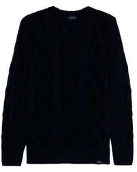 Paul & Shark - Cable Knit Crewneck Wool Sweater - Lyst