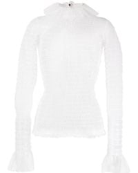 Thom Browne - Frilled High-Neck Tulle Top - Lyst