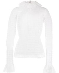 Thom Browne - Frilled High-neck Tulle Top - Lyst