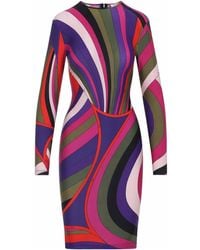 PUCCI - Emilio Lycra Dress With Iris Print - Lyst