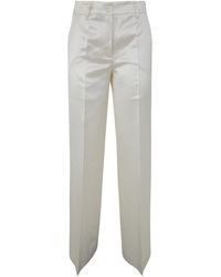 P.A.R.O.S.H. - Satin Viscose And Linen Trousers - Lyst