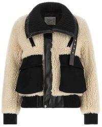 Sacai - Shearling Effect Wool Jacket - Lyst