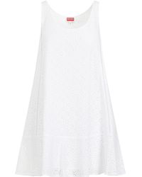 KENZO - Broderie Anglaise Mini Dress - Lyst