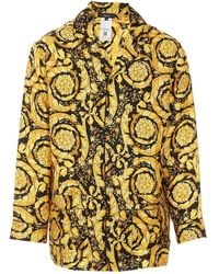 Versace - Silk Pajama Shirt With Baroque Motif - Lyst
