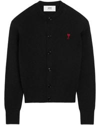 Ami Paris - Ami De Coeur Wool Cardigan - Lyst