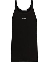Dolce & Gabbana - Cotton Tank Top With Print - Lyst