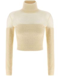 Elisabetta Franchi - Brushed Insert Turtleneck Sweater - Lyst