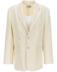 MM6 by Maison Martin Margiela - Single-breasted Blazer With Top Insert - Lyst