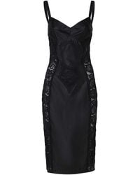 Dolce & Gabbana - Sleeveless Milano Rib Midi Dress - Lyst