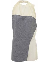 Victoria Beckham - Draped Spliced Silk Top - Lyst