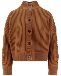 Max Mara - Wool Cashmere Ribbed Cardigan - Lyst
