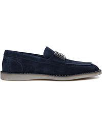 Dolce & Gabbana - Navy Calf Leather Loafers - Lyst