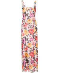 Blugirl Blumarine - Long Dress With Floral Print - Lyst