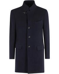 Fay - New Duty Coat Blu Denim - Lyst