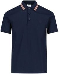 Burberry - Striped Detail Polo Shirt - Lyst