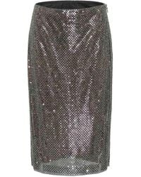 Self-Portrait - Rhinestone Midi Skirt - Lyst