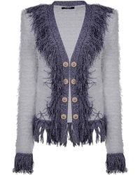Balmain - Fringed Tweed Jkt - Lyst