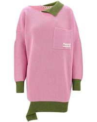 Marni - Virgin Wool And Cotton Oversize Sweater - Lyst