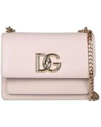 Dolce & Gabbana - 35 Leather Shoulder Bag With Dg Logo - Lyst