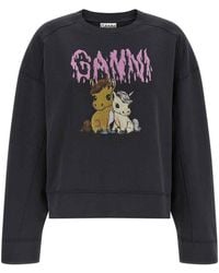 Ganni - Organic Cotton Sweatshirt - Lyst