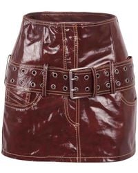 DIESEL - Beltless Patent Leather Mini Skirt - Lyst
