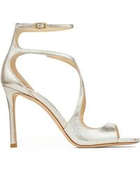 Jimmy Choo - Azia 95 Champagne Leather Sandals - Lyst