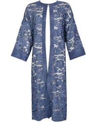 Clips - Cotton Blend Lace Kimono - Lyst