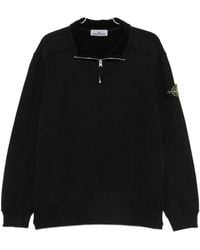 Stone Island - Compass Half-Zip Cotton Sweatshirt - Lyst