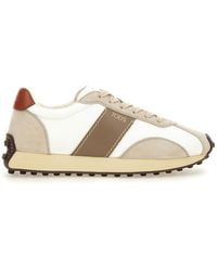 Tod's - Leather And Fabric Sneaker - Lyst