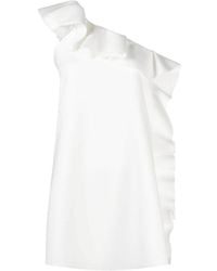 MSGM - One-Shoulder Ruffled Mini Dress - Lyst