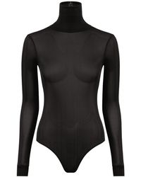 Maison Margiela - High Neck Bodysuit With Long Sleeves - Lyst