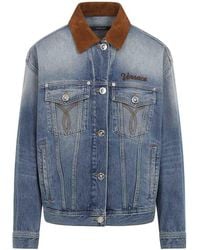 Versace - Denim Stone Wash Blouson - Lyst