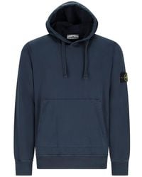 Stone Island - Logo Cotton Hoodie - Lyst
