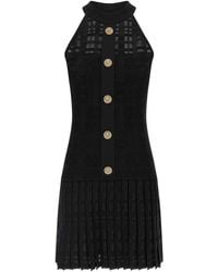 Balmain - Tartan Knit Dress - Lyst