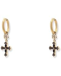 Dolce & Gabbana - Brass Earrings With Rhinestones - Lyst