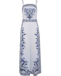 FARM Rio - Floral-Print Linen Jumpsuit - Lyst
