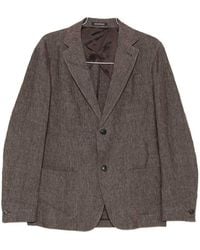 Emporio Armani - Linen Single-Breasted Blazer Jacket - Lyst
