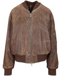 DFOUR® - Leather Bomber Jacket - Lyst