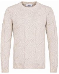 Alpha Studio - Aran Crew Neck Sweater - Lyst