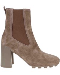 Hogan - Tapered Suede Ankle Boots - Lyst