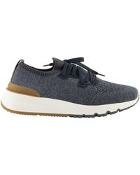 Brunello Cucinelli - Mesh Running Lace-Up Sneakers - Lyst
