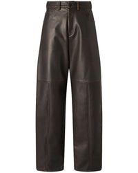 Pinko - High-Waisted Faux Leather Papavero Trousers - Lyst