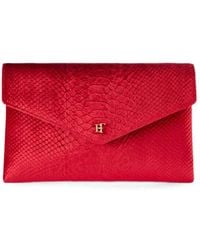 Elisabetta Franchi - Crocodile-Effect Faux Leather Clutch Bag - Lyst