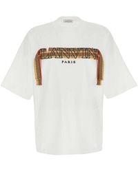 Lanvin - Embroidered Curb Lace T-shirt - Lyst