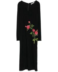 Vivetta - Floral-Embroidered Midi Dress - Lyst