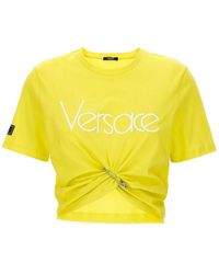 Versace - Logo Crop T-shirt - Lyst