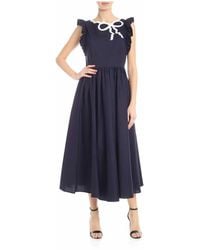 Vivetta - Sona Dress In With White Bow Embroidery - Lyst