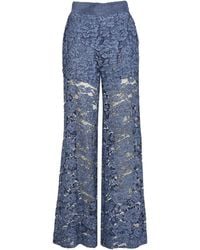 Clips - Perforated Cotton Blend Trousers - Lyst