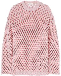 Jil Sander - Crew Neck Crochet Sweater - Lyst